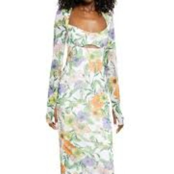 AFRM Kellen Mesh Floral Dress - Picture 3 of 9
